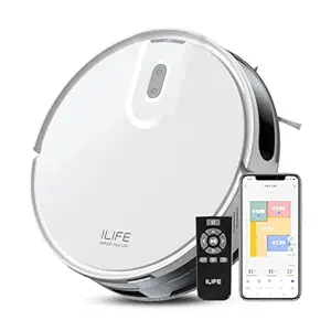ilife v20 robotic vacuum cleaner with sof navigation, 5000pa powerful suction, 2 in 1 vacuum & mop, customizable cleaning, multi floor mapping, and smart control via app, alexa & google home